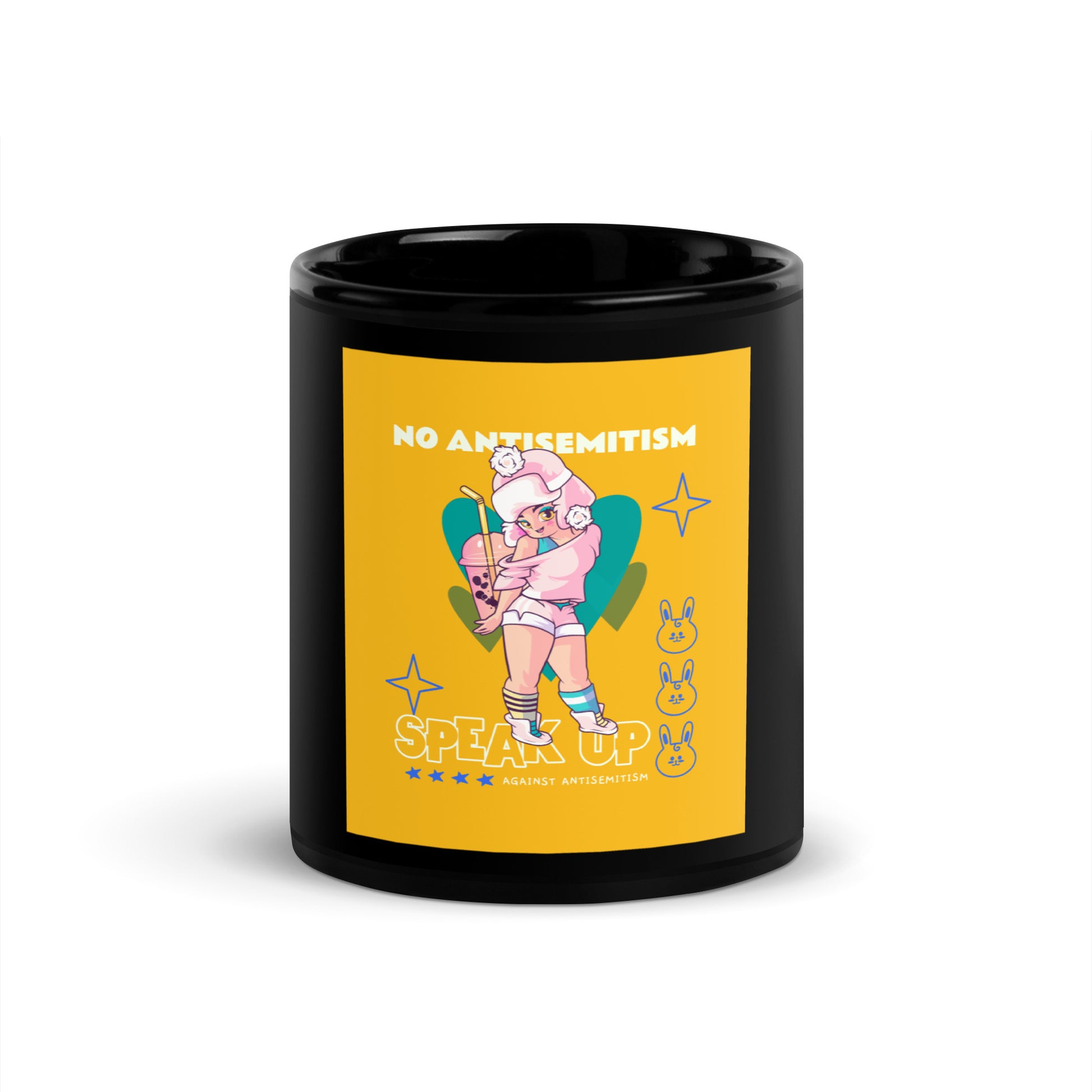 Speak Up | Antisemitism | Black Glossy Mug