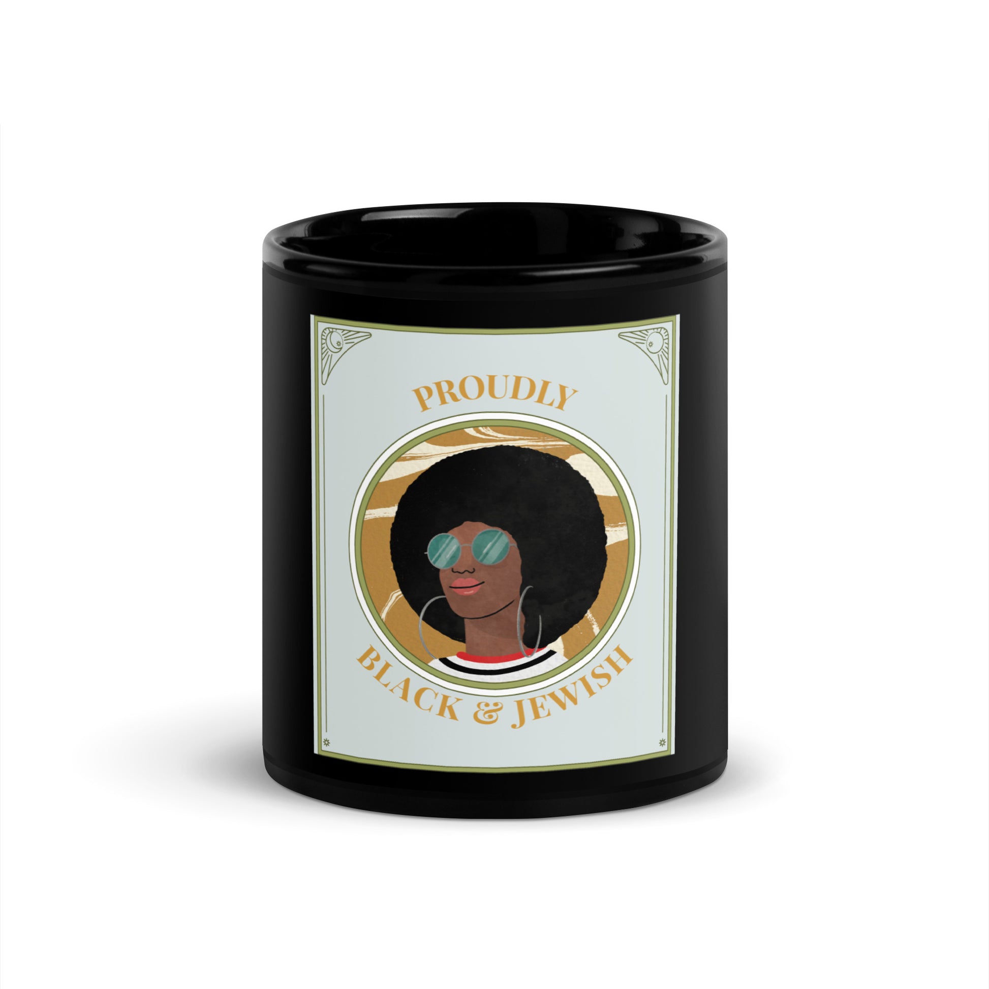 Black & Jewish Love | Black Glossy Mug