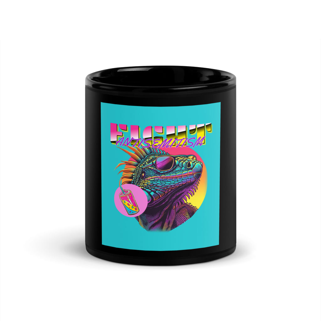 Retro Neon Animal | Fight Antisemitism | Black Glossy Mug