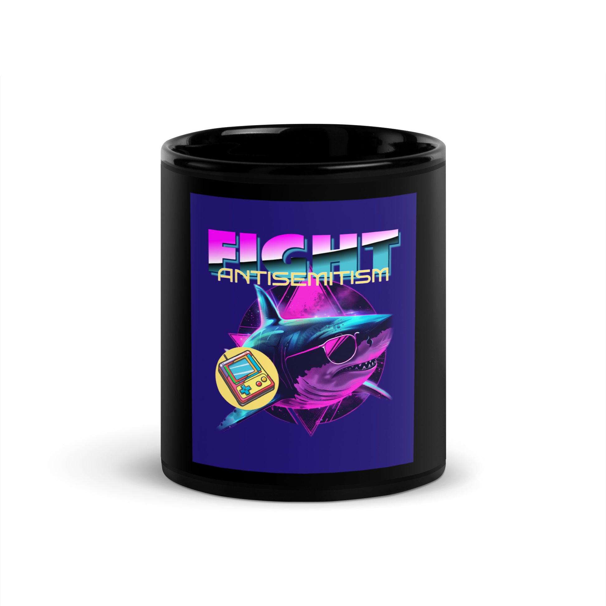 Retro Neon Animal | Fight Antisemitism | Black Glossy Mug