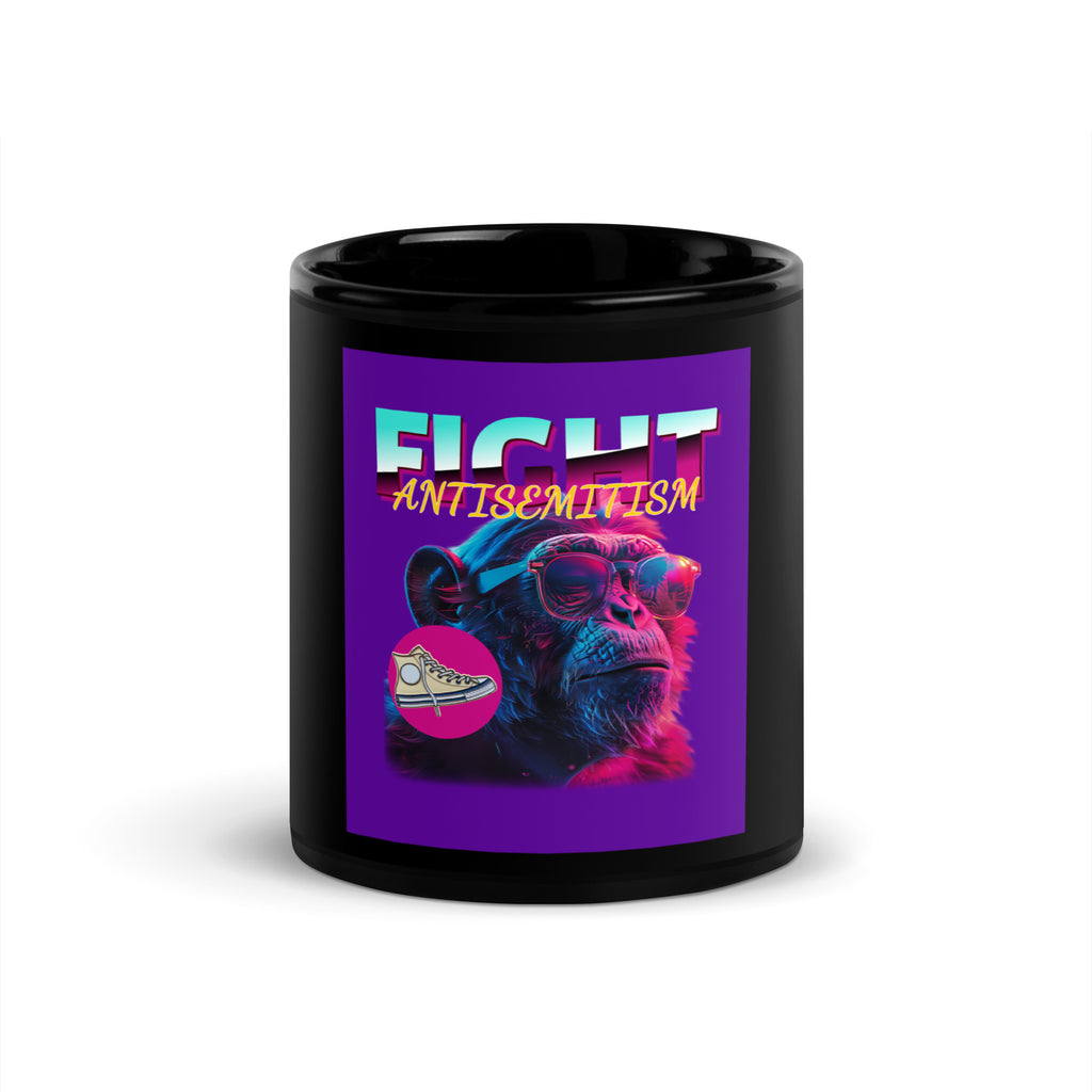 Retro Neon Animal | Fight Antisemitism | Black Glossy Mug