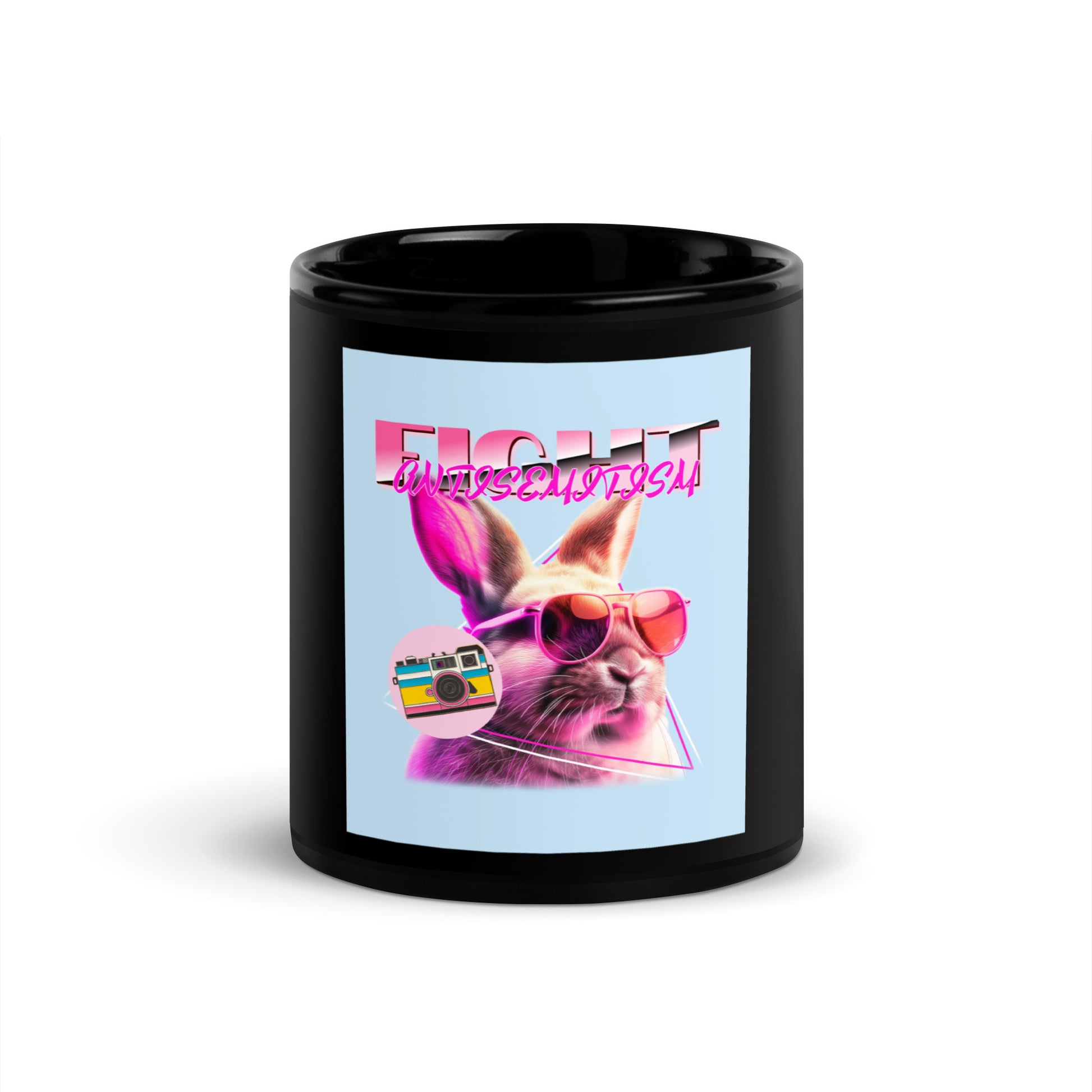 Retro Neon Animal | Fight Antisemitism | Black Glossy Mug