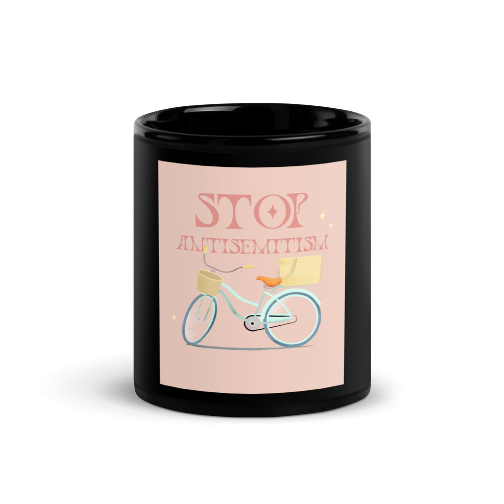 Bike Journey | Stop Antisemitism | Black Glossy Mug