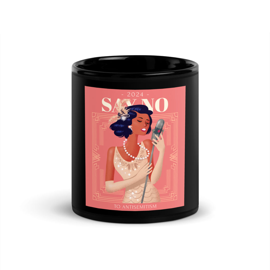 Art Deco Love Story | No Antisemitism | Black Glossy Mug