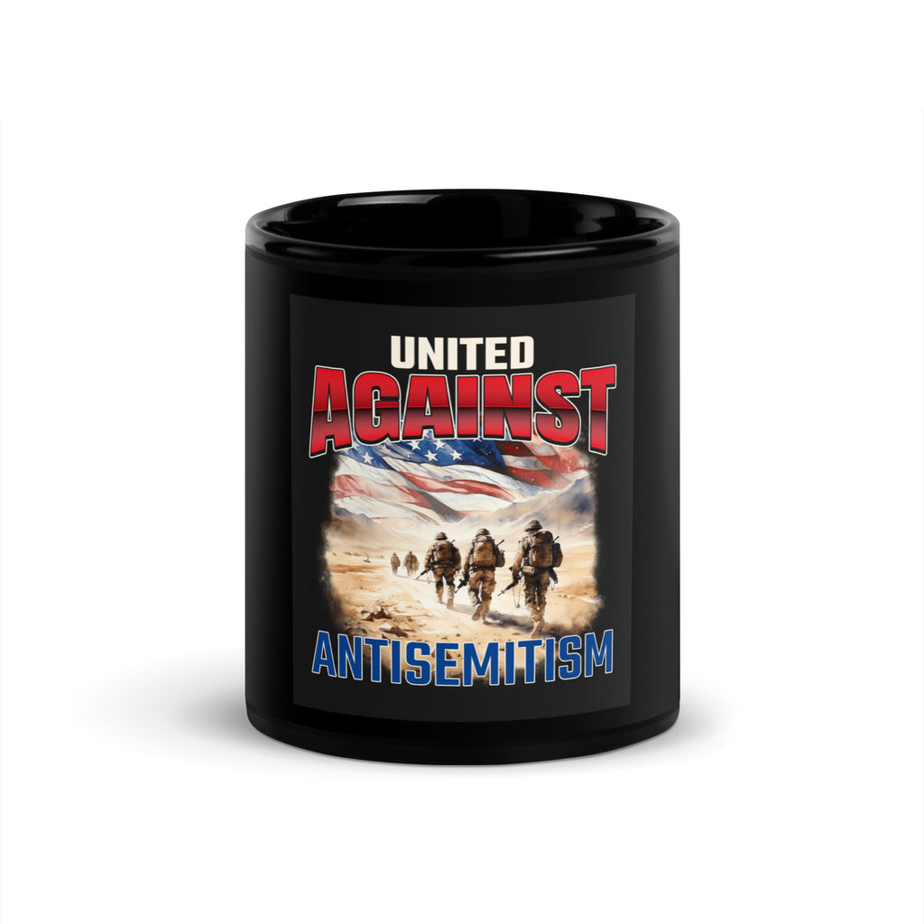 USA Edition | United Against Antisemitism | Black Glossy Mug