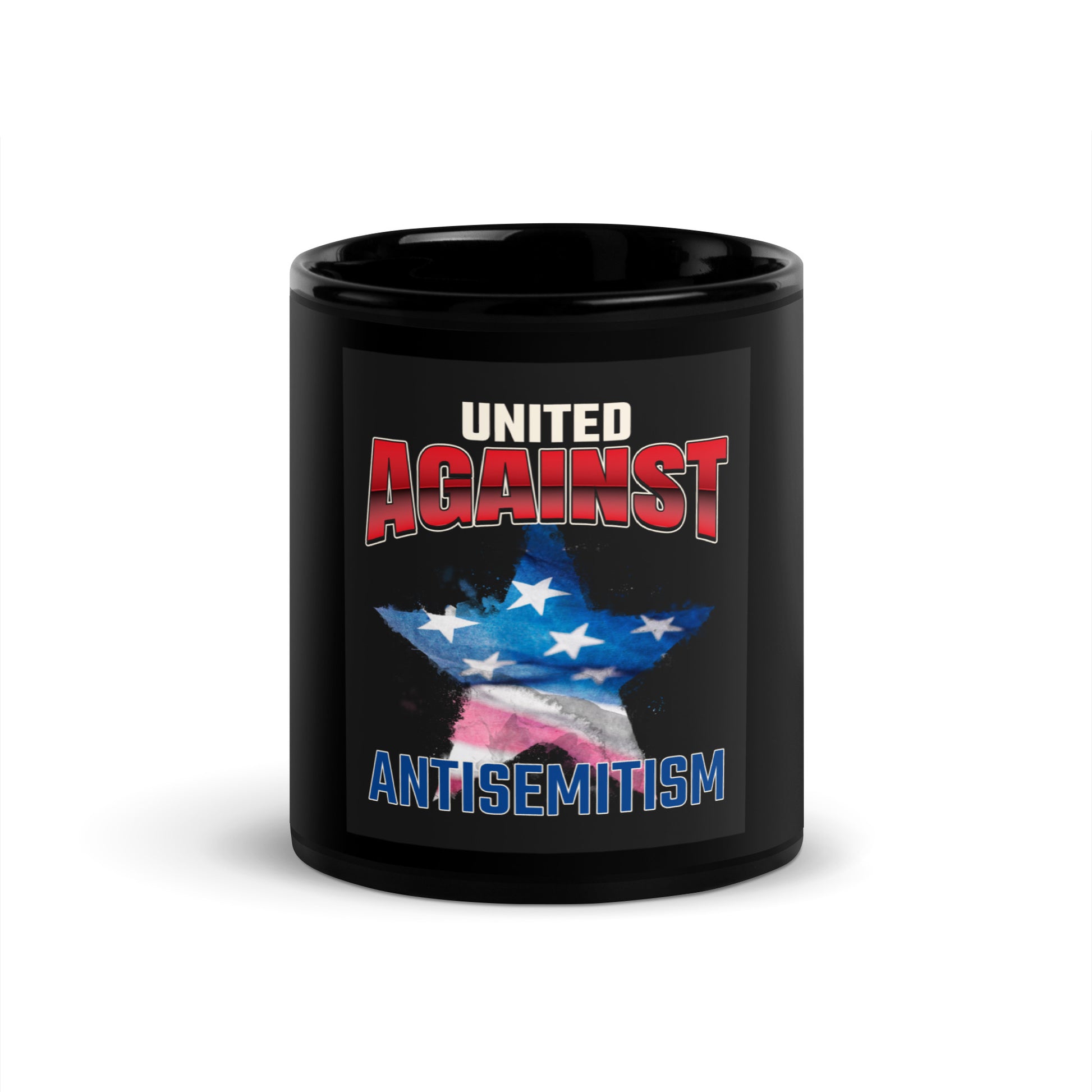 USA Edition | United Against Antisemitism | Black Glossy Mug