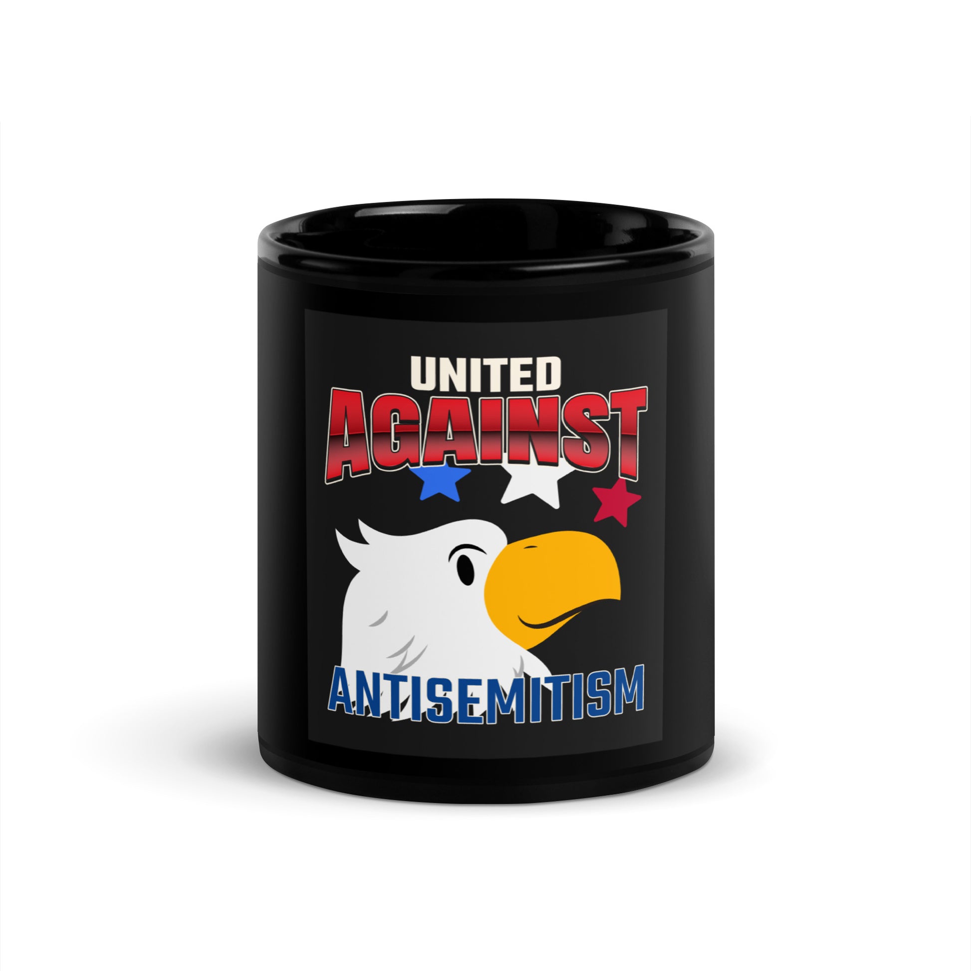 USA Edition | United Against Antisemitism | Black Glossy Mug