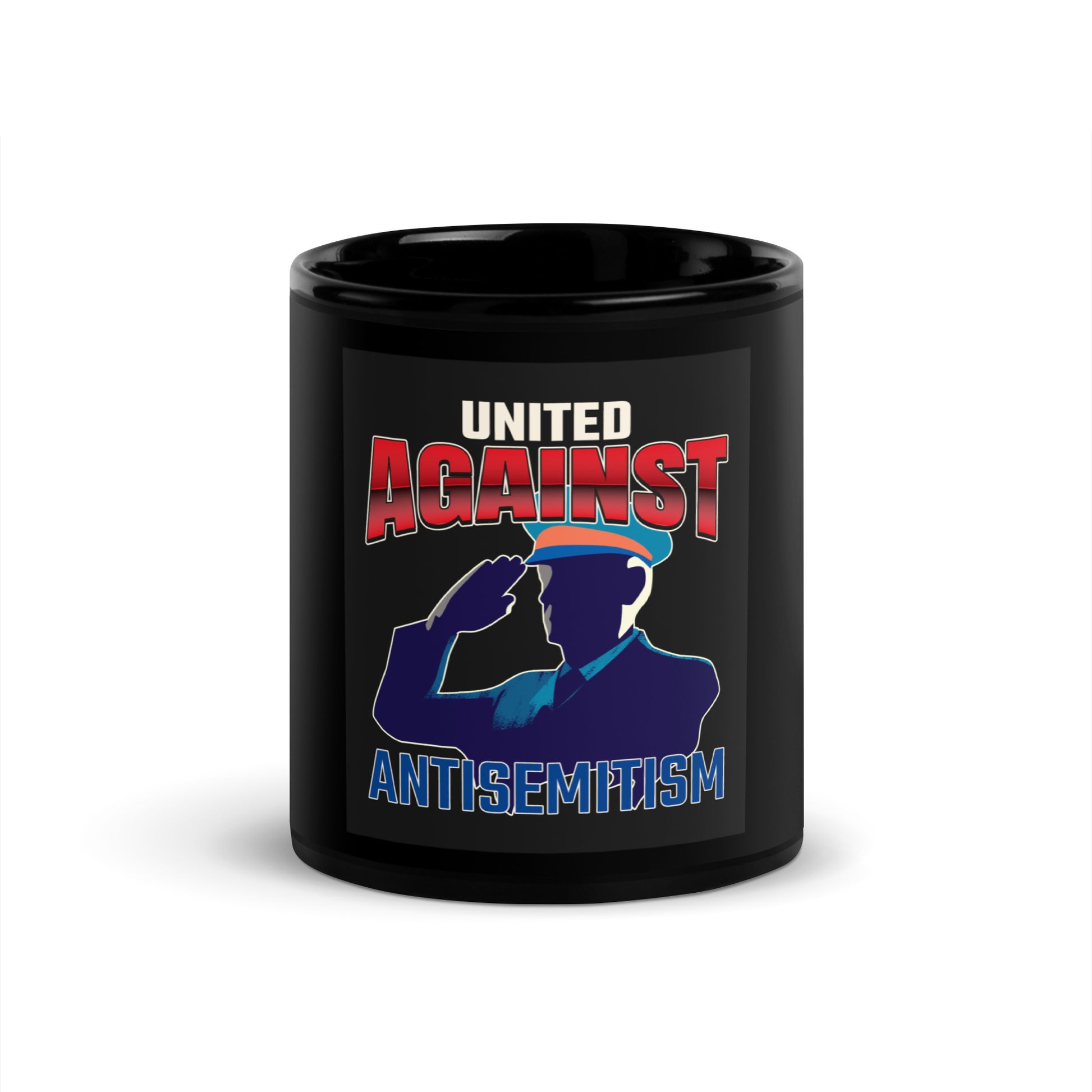 USA Edition | United Against Antisemitism | Black Glossy Mug