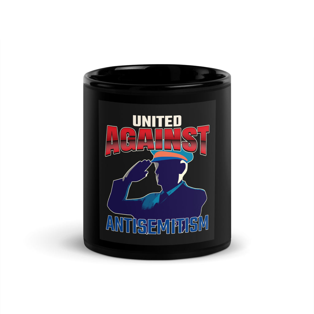 USA Edition | United Against Antisemitism | Black Glossy Mug