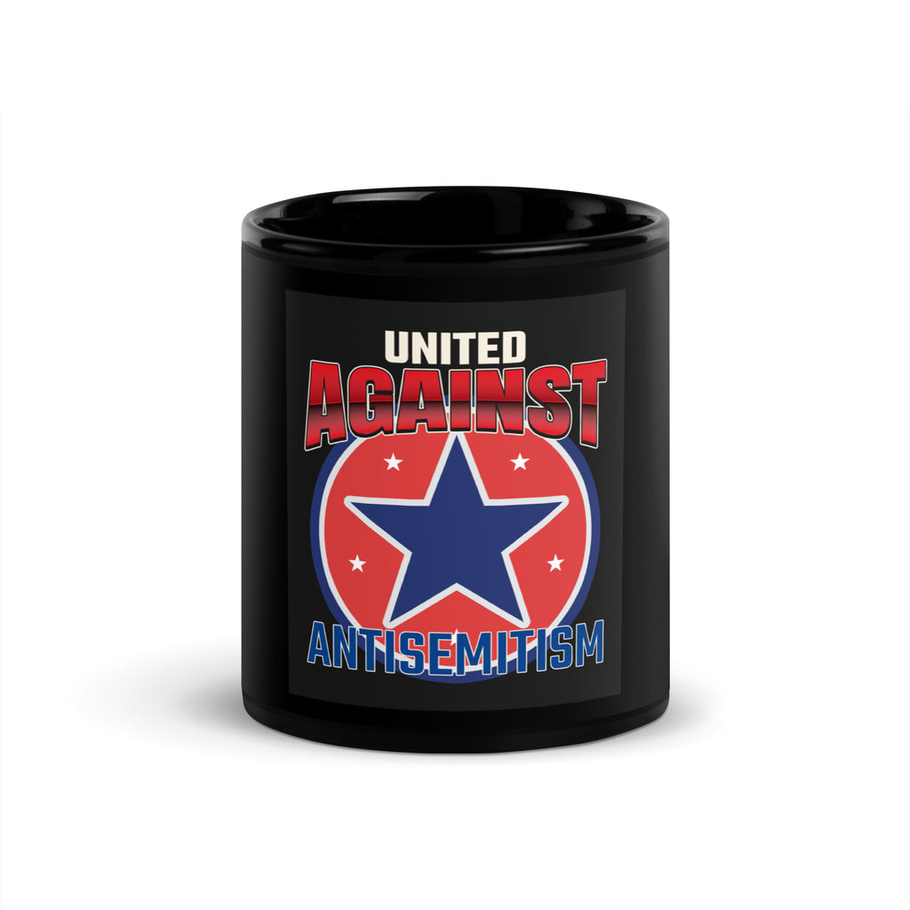 USA Edition | United Against Antisemitism | Black Glossy Mug