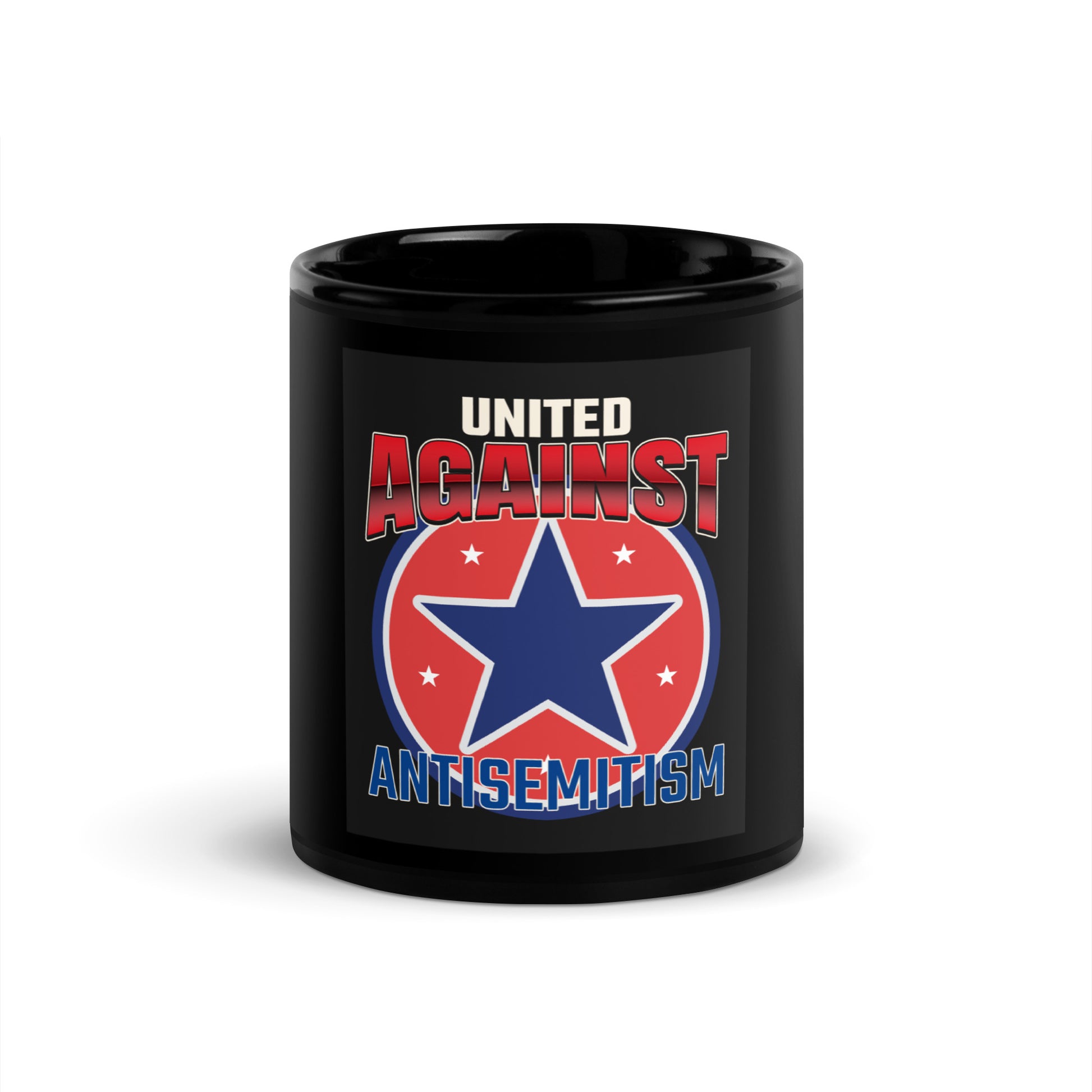 USA Edition | United Against Antisemitism | Black Glossy Mug