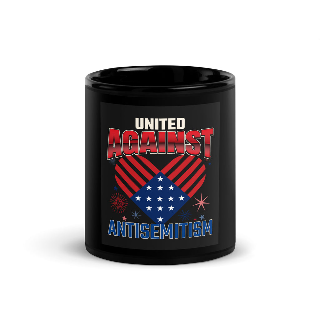 USA Edition | United Against Antisemitism | Black Glossy Mug