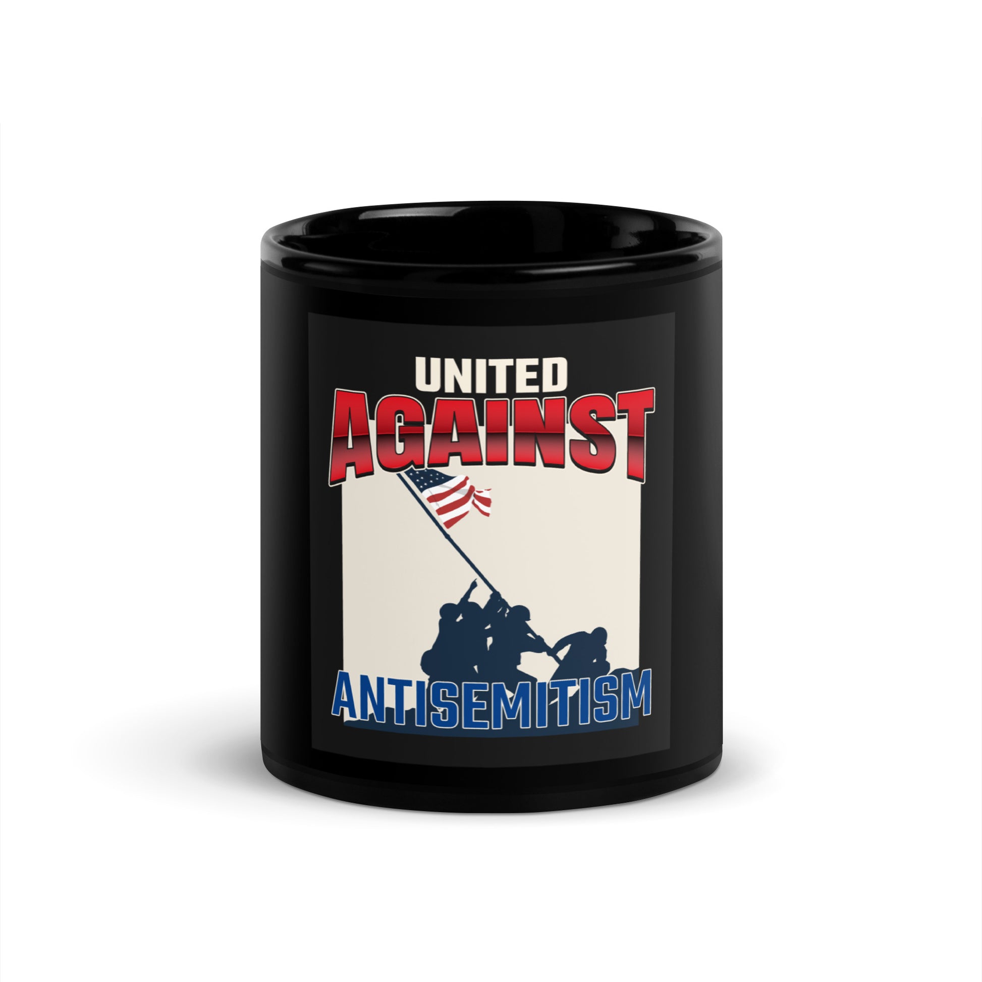 USA Edition | United Against Antisemitism | Black Glossy Mug