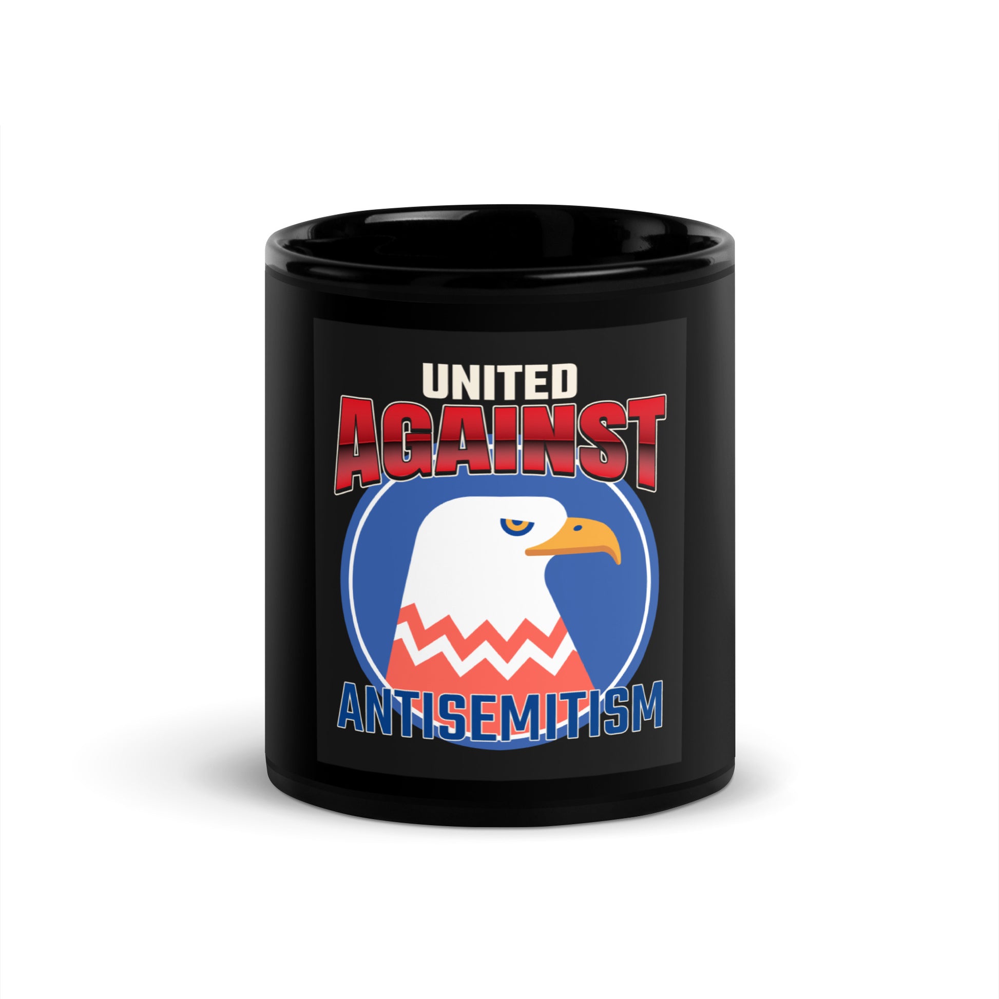 USA Edition | United Against Antisemitism | Black Glossy Mug