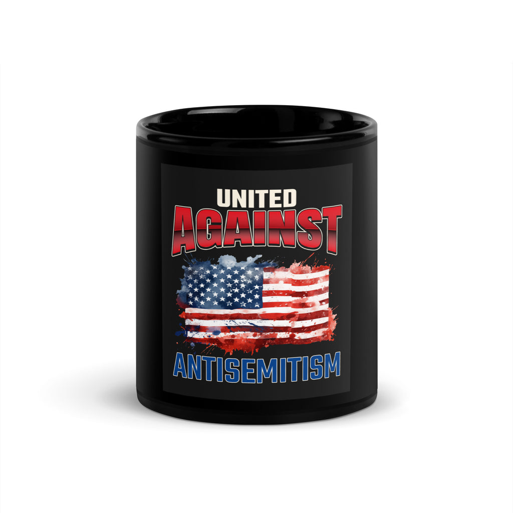 USA Edition | United Against Antisemitism | Black Glossy Mug
