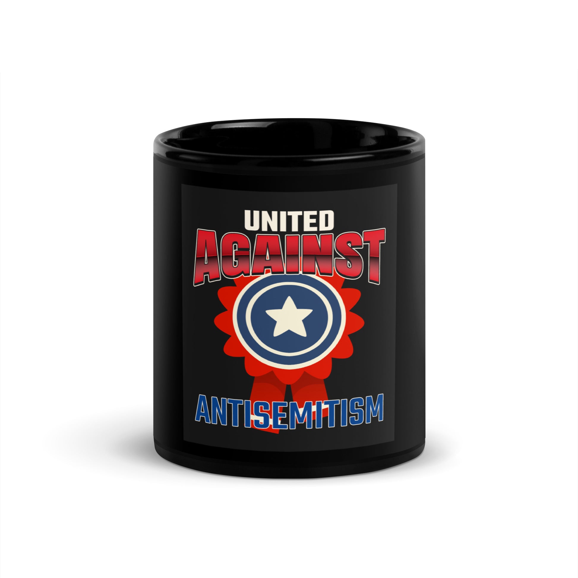 USA Edition | United Against Antisemitism | Black Glossy Mug
