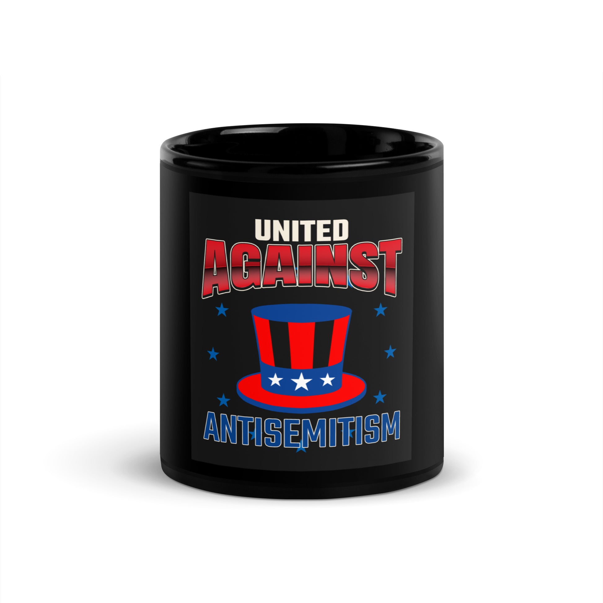 USA Edition | United Against Antisemitism | Black Glossy Mug