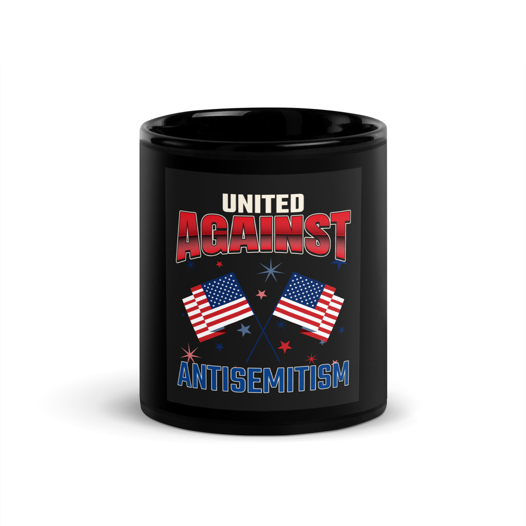 USA Edition | United Against Antisemitism | Black Glossy Mug