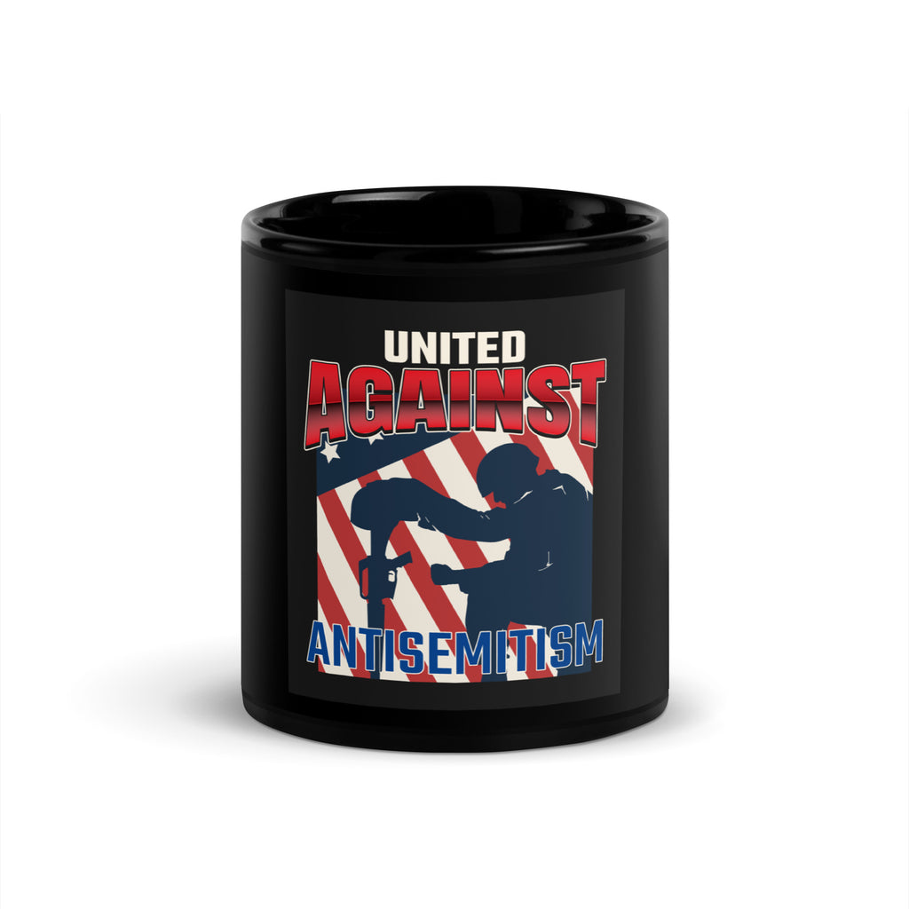 USA Edition | United Against Antisemitism | Black Glossy Mug