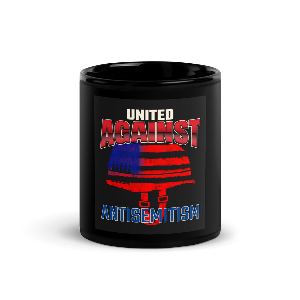 USA Edition | United Against Antisemitism | Black Glossy Mug