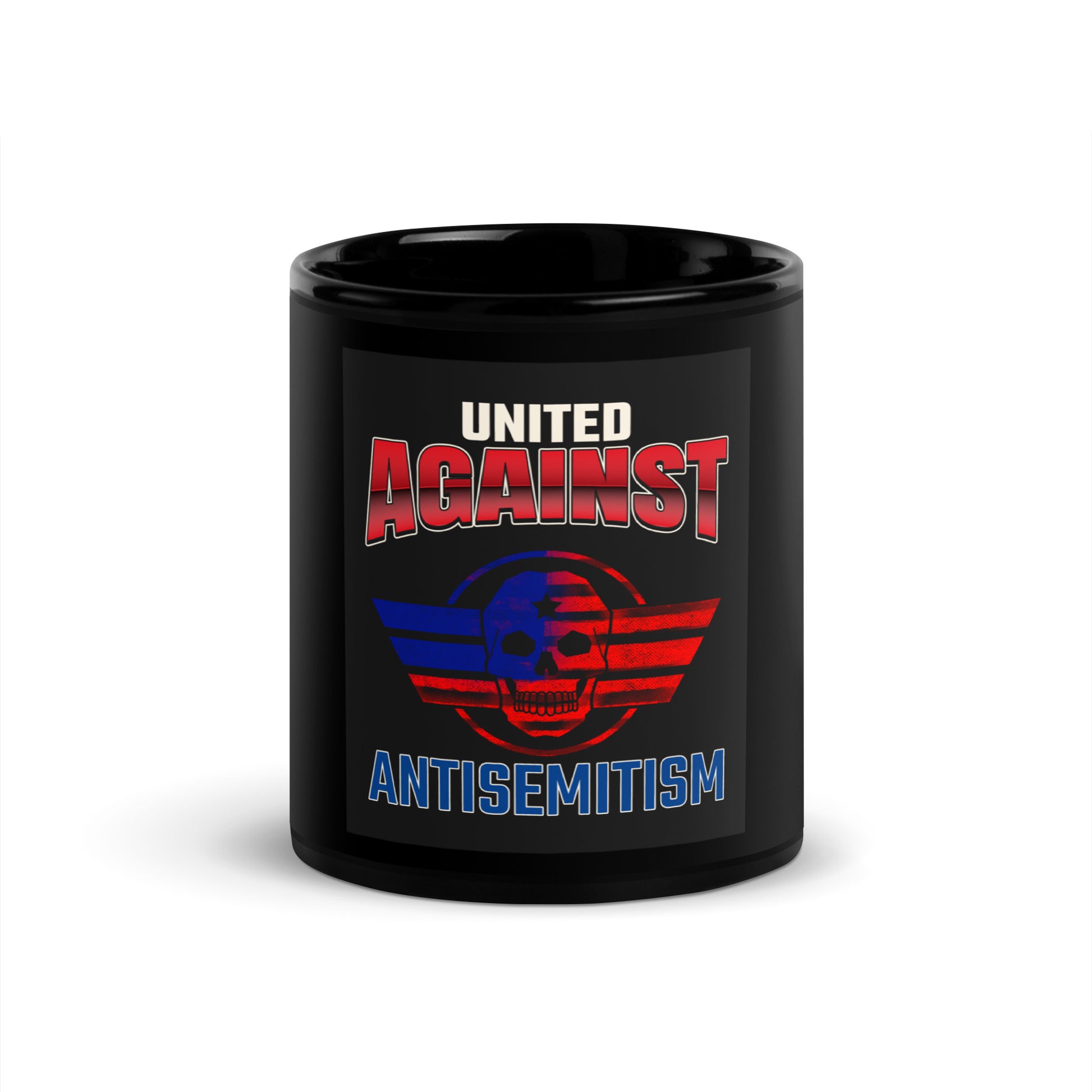 USA Edition | United Against Antisemitism | Black Glossy Mug