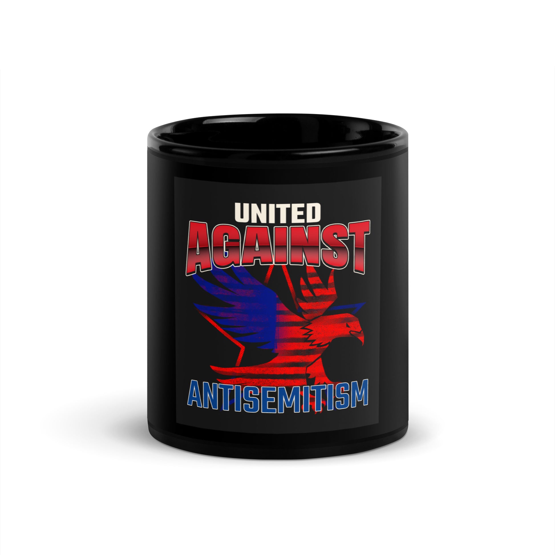 USA Edition | United Against Antisemitism | Black Glossy Mug