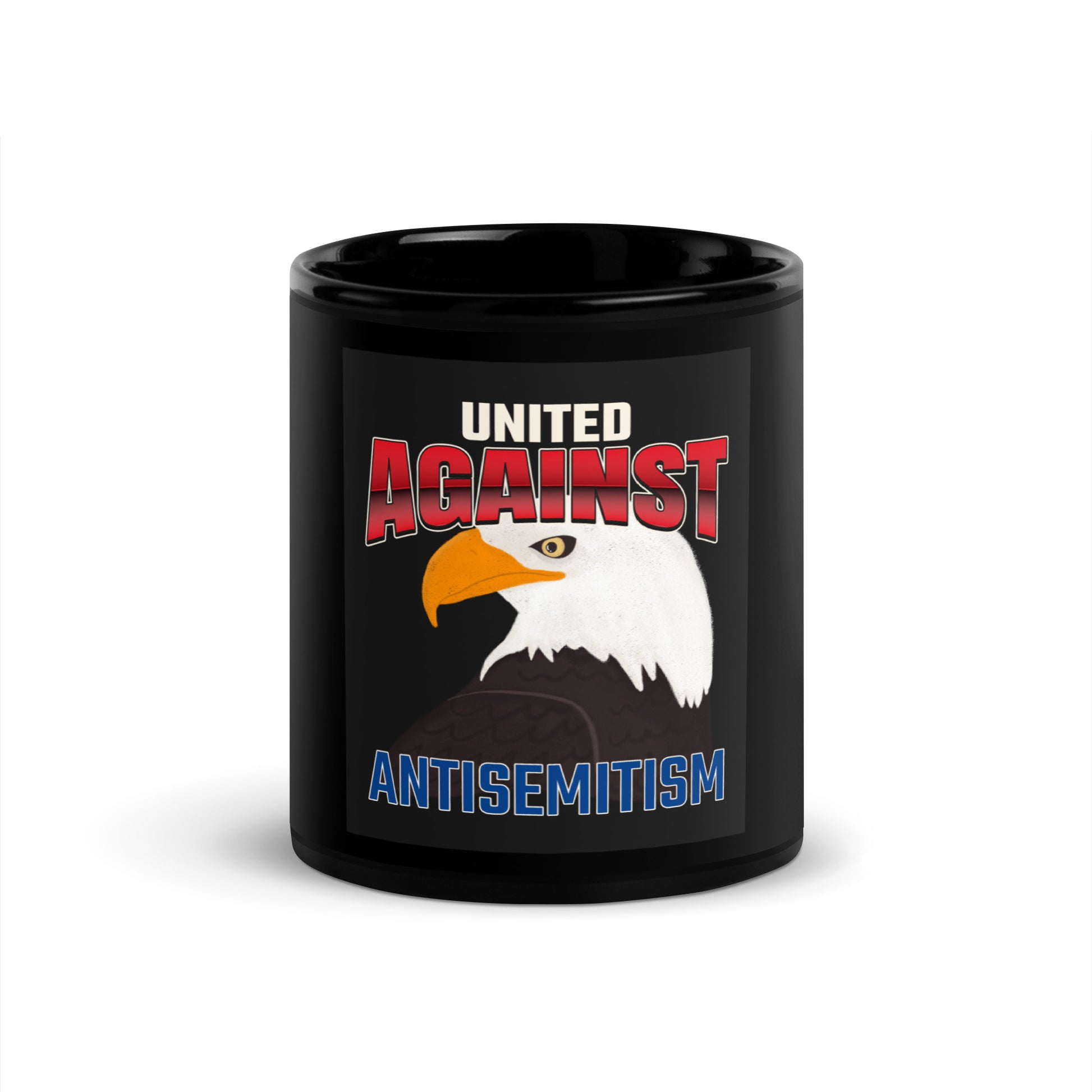 USA Edition | United Against Antisemitism | Black Glossy Mug
