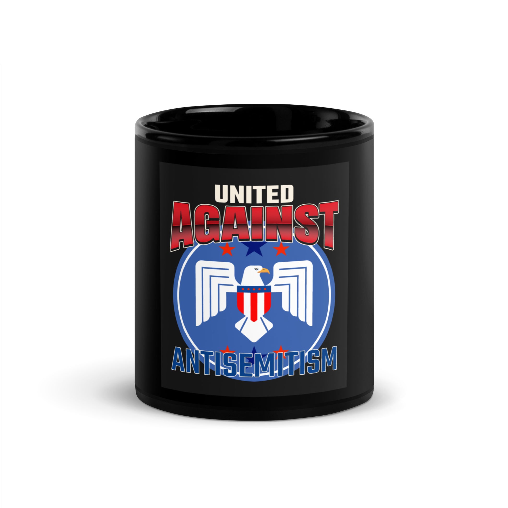 USA Edition | United Against Antisemitism | Black Glossy Mug