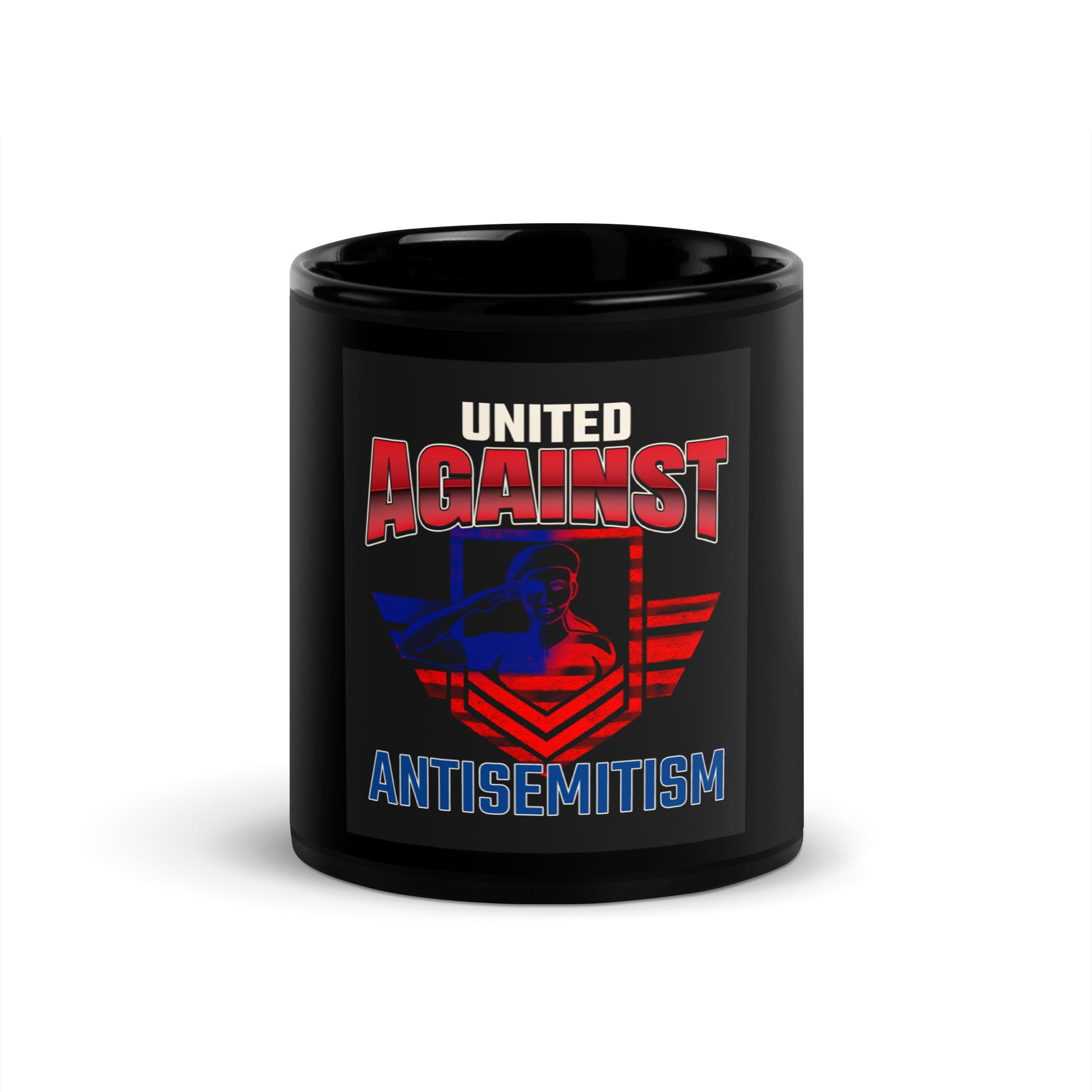 USA Edition | United Against Antisemitism | Black Glossy Mug
