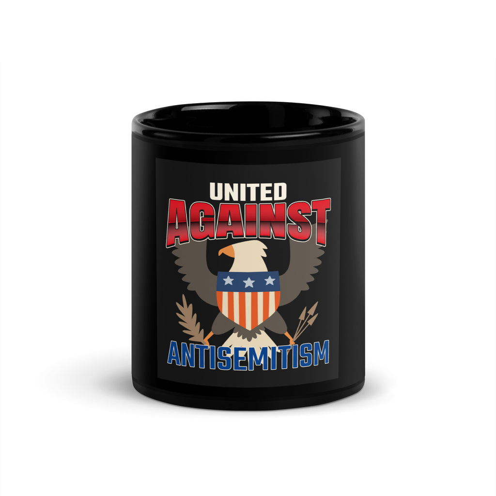 USA Edition | United Against Antisemitism | Black Glossy Mug