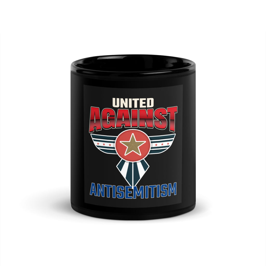 USA Edition | United Against Antisemitism | Black Glossy Mug