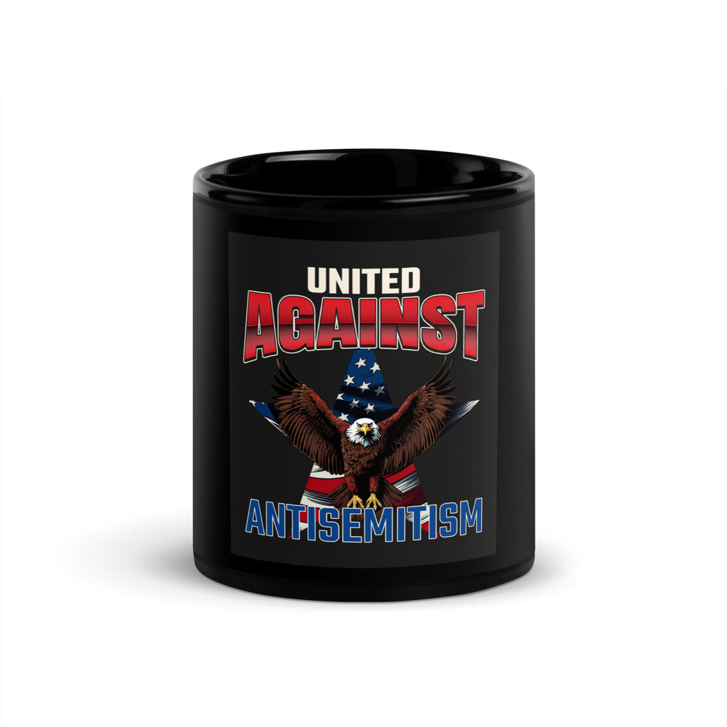 USA Edition | United Against Antisemitism | Black Glossy Mug