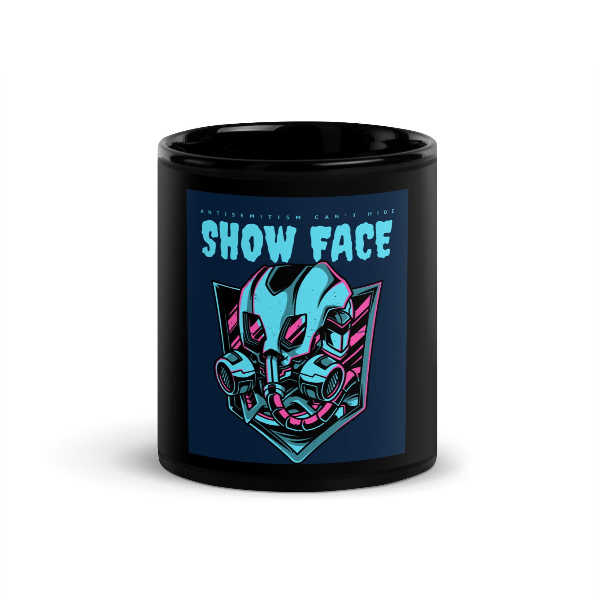 Show Face | Antisemitism Can't Hide | Black Glossy Mug