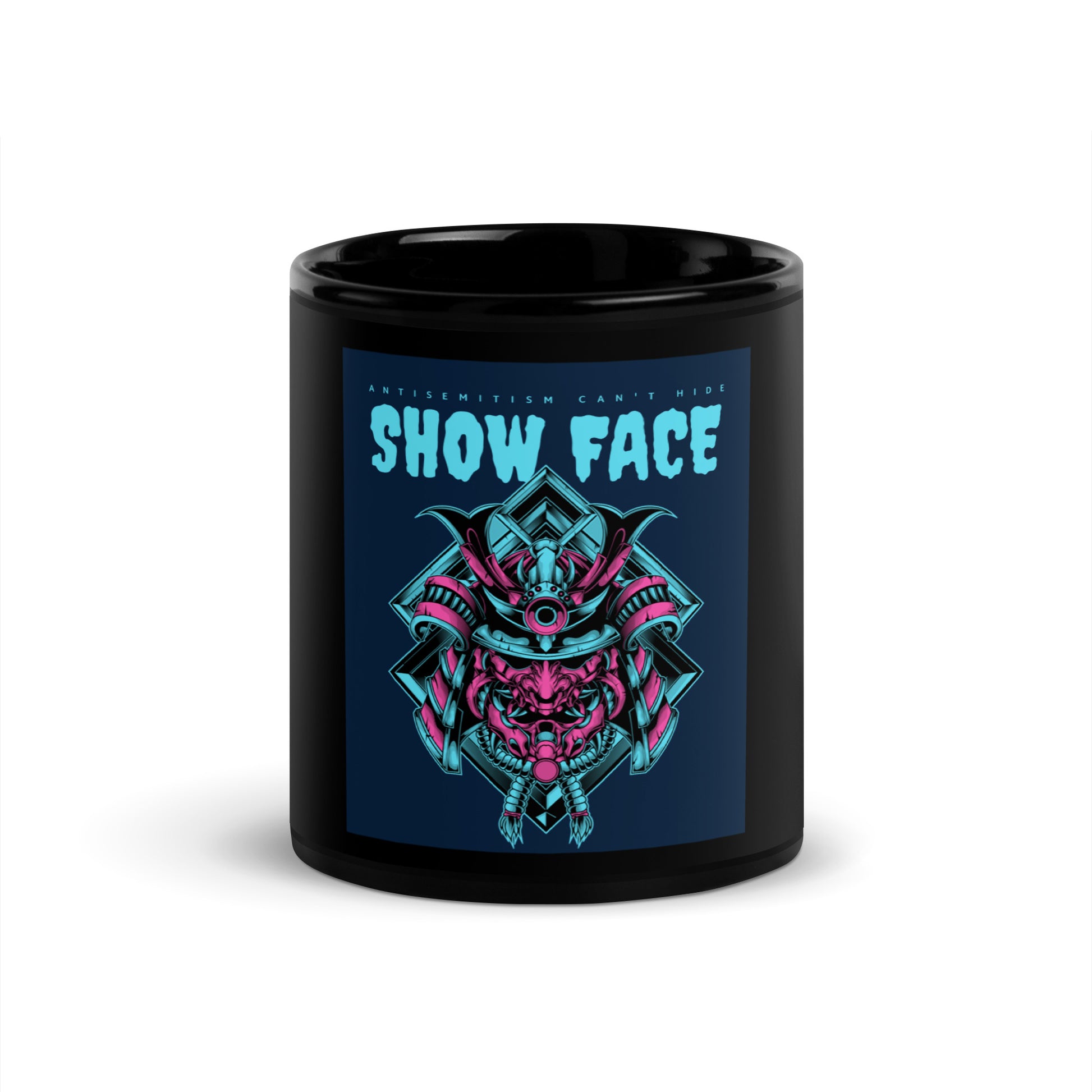 Show Face | Antisemitism Can't Hide | Black Glossy Mug
