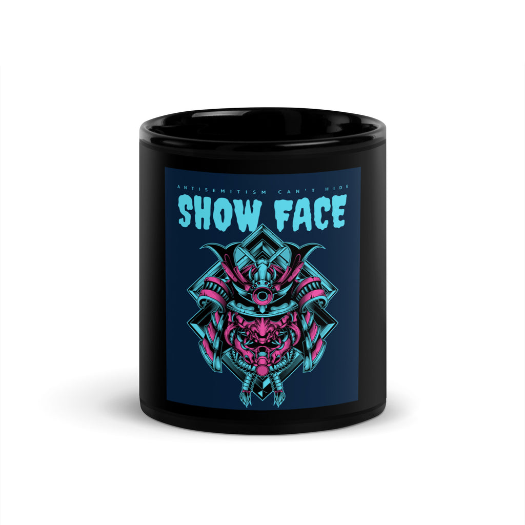 Show Face | Antisemitism Can't Hide | Black Glossy Mug