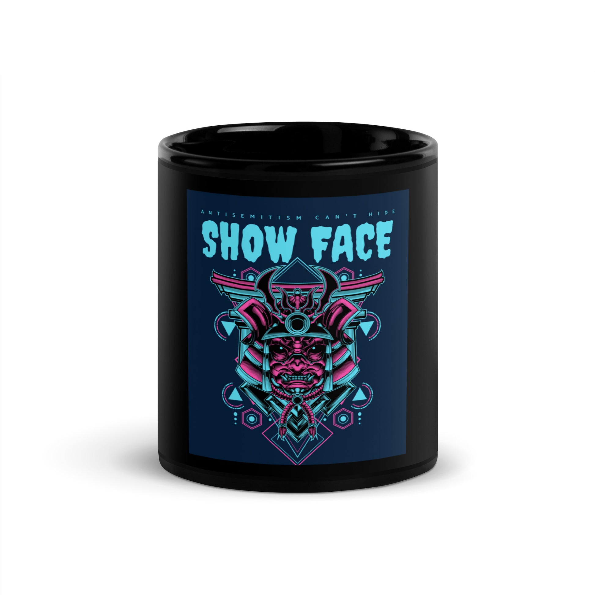 Show Face | Antisemitism Can't Hide | Black Glossy Mug