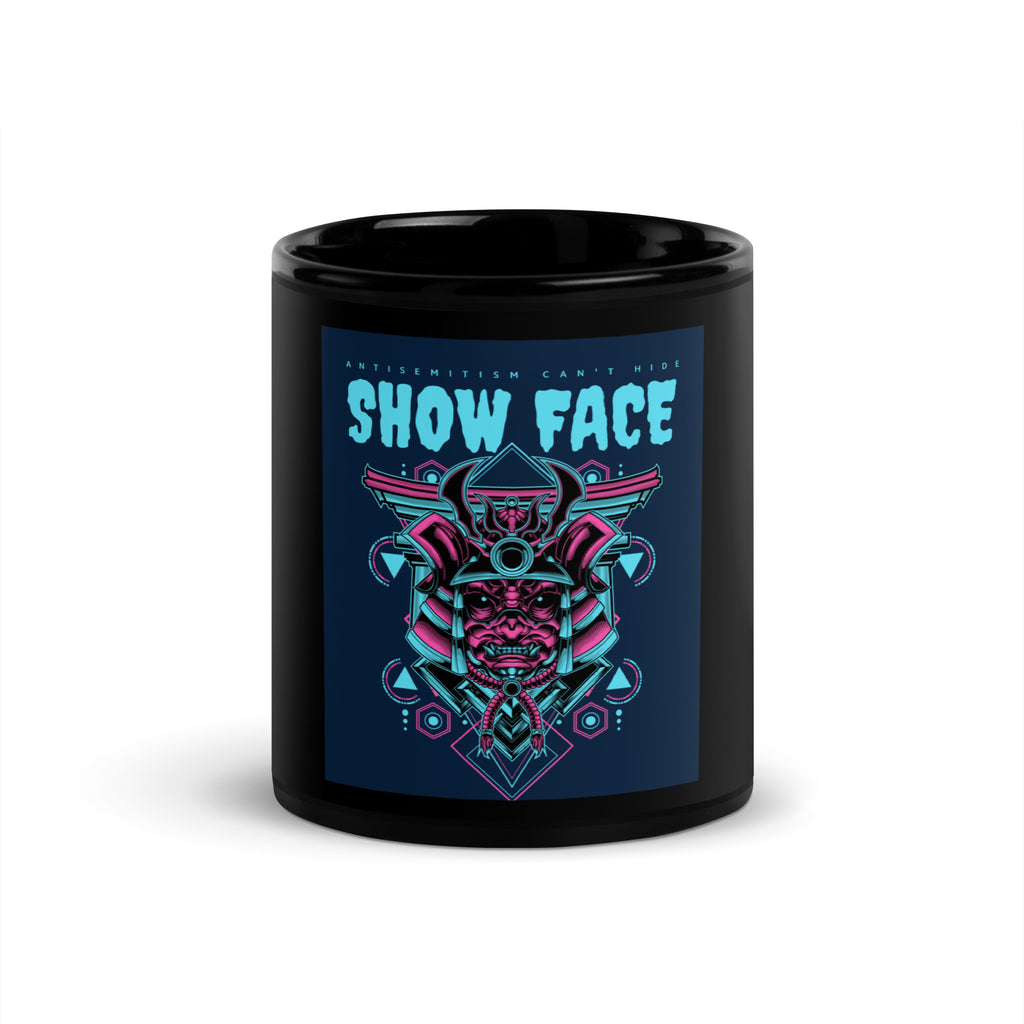 Show Face | Antisemitism Can't Hide | Black Glossy Mug