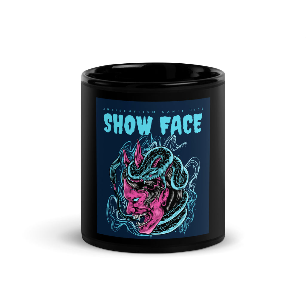 Show Face | Antisemitism Can't Hide | Black Glossy Mug