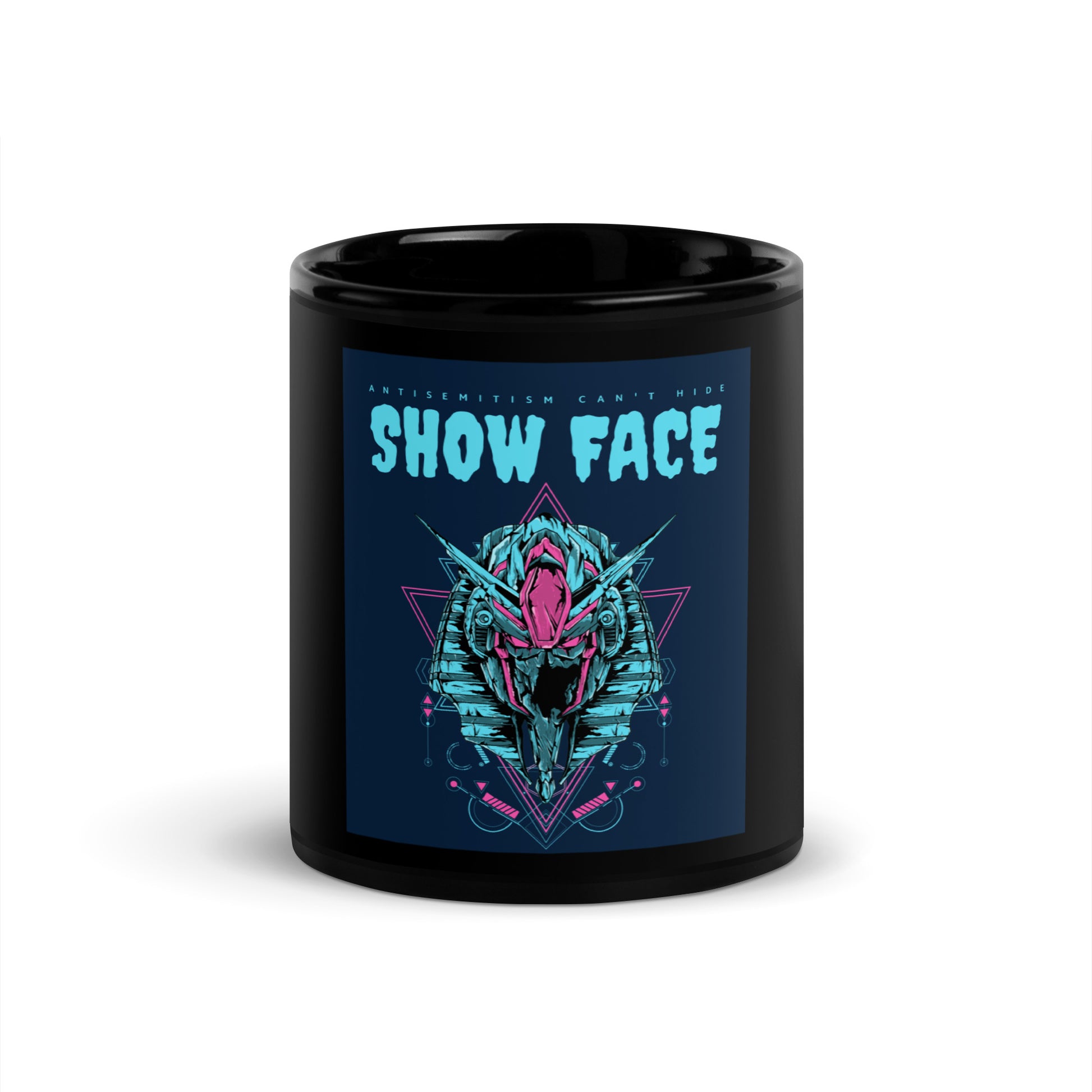 Show Face | Antisemitism Can't Hide | Black Glossy Mug