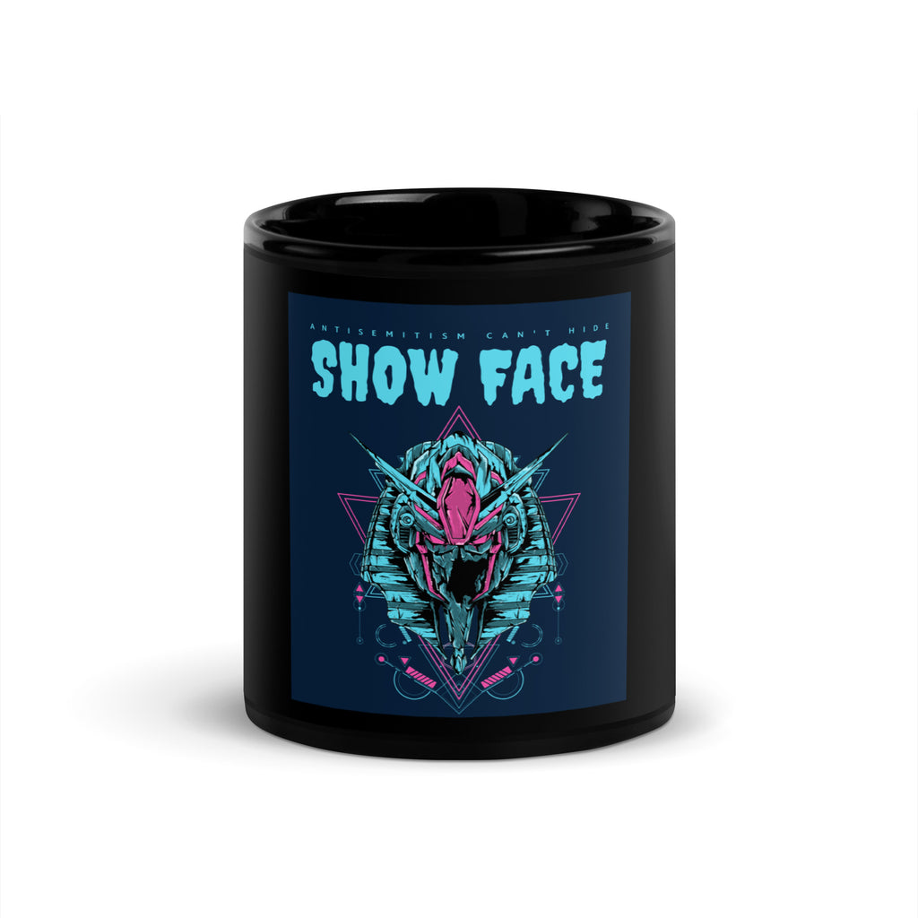 Show Face | Antisemitism Can't Hide | Black Glossy Mug
