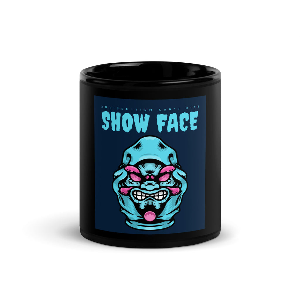 Show Face | Antisemitism Can't Hide | Black Glossy Mug