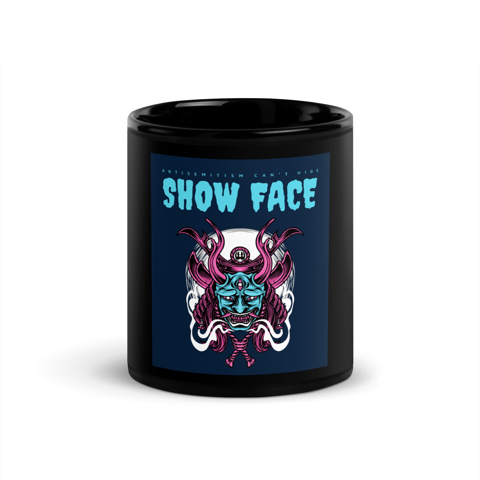 Show Face | Antisemitism Can't Hide | Black Glossy Mug