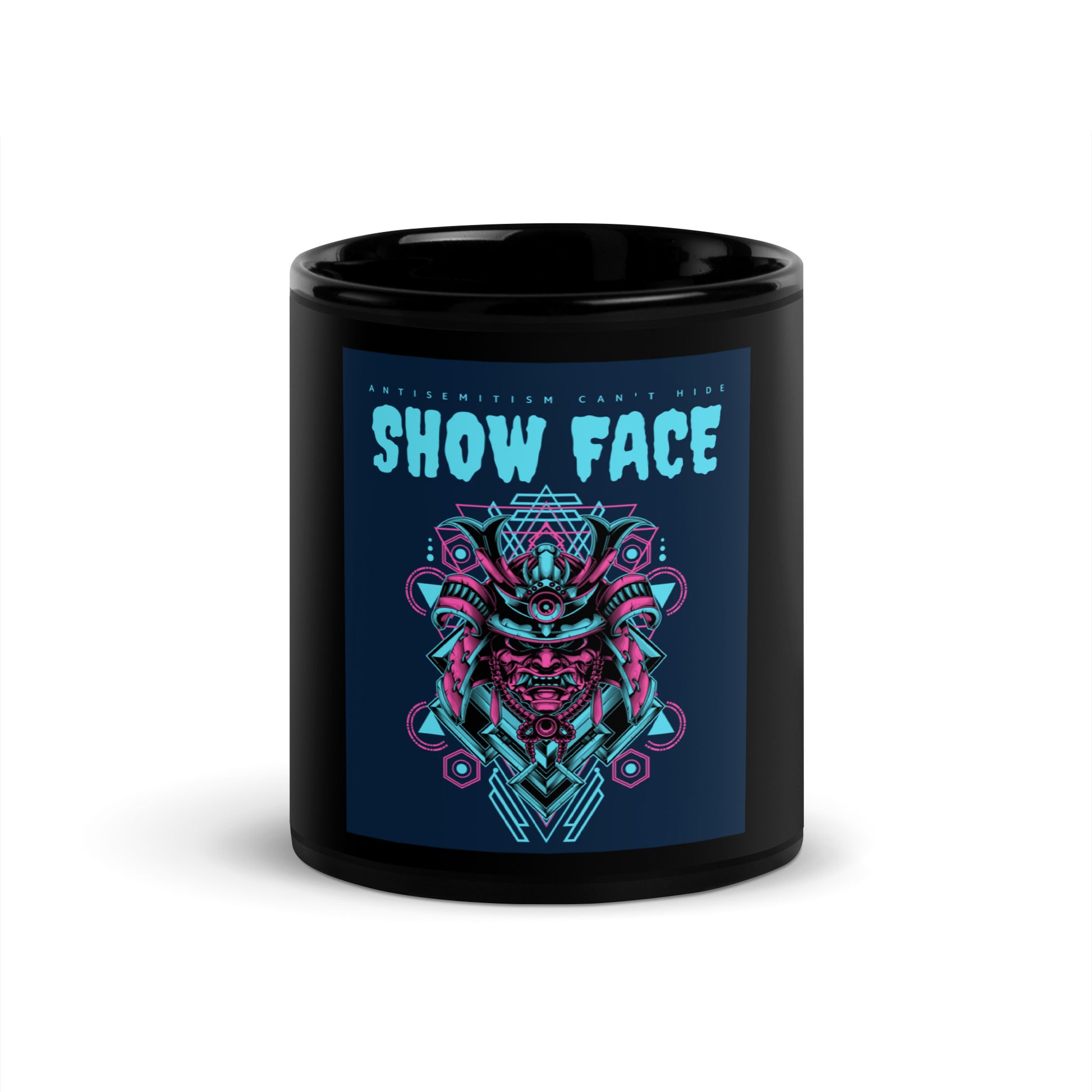 Show Face | Antisemitism Can't Hide | Black Glossy Mug
