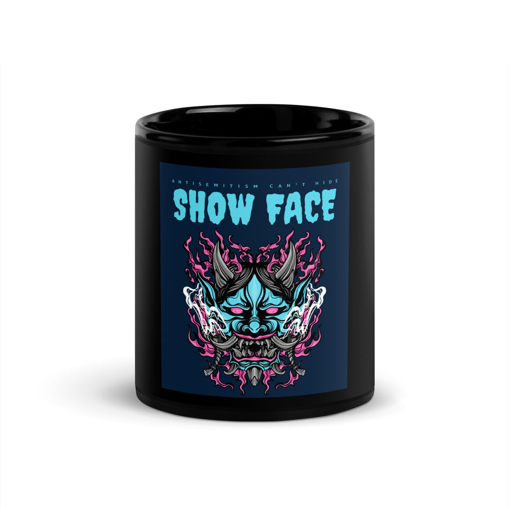Show Face | Antisemitism Can't Hide | Black Glossy Mug