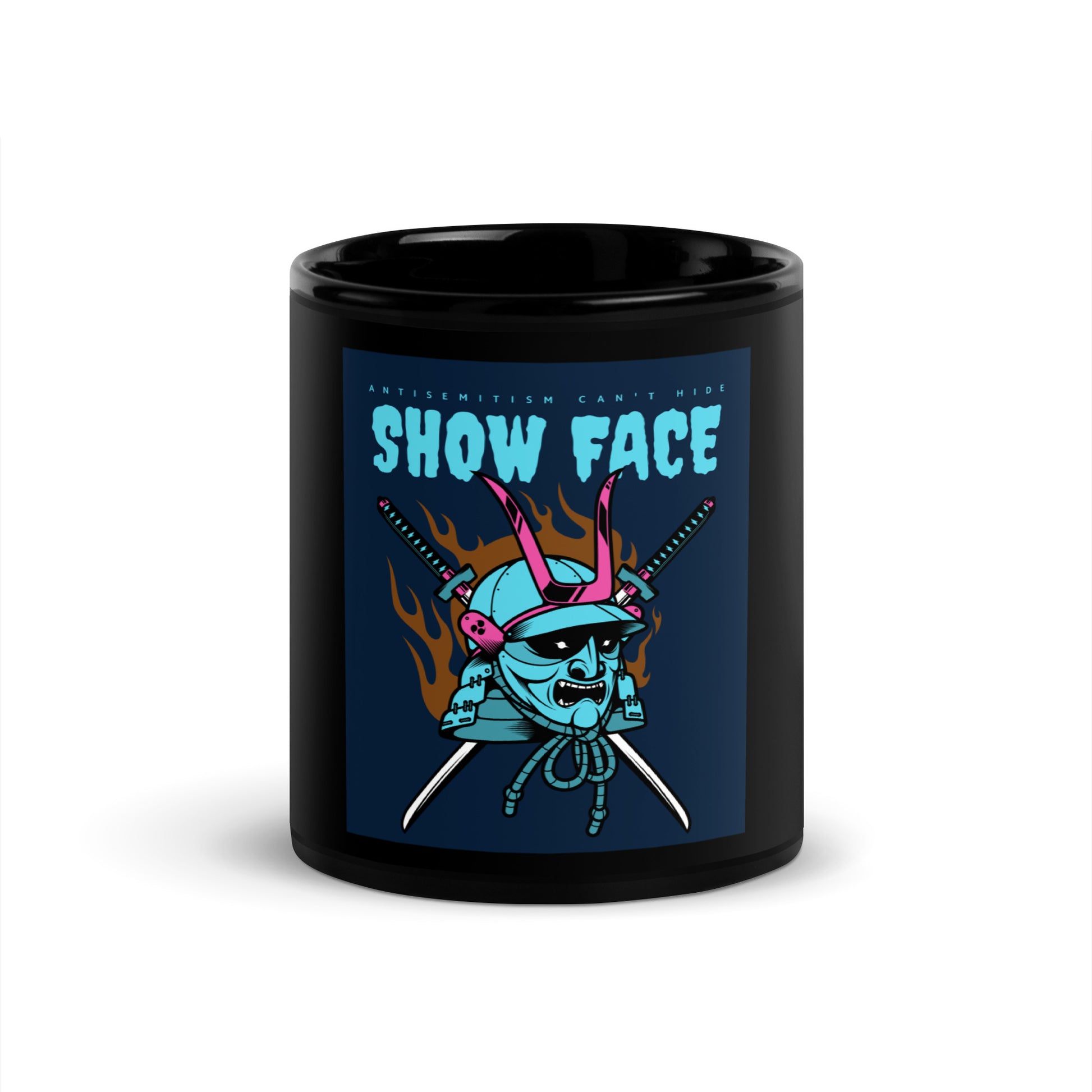 Show Face | Antisemitism Can't Hide | Black Glossy Mug
