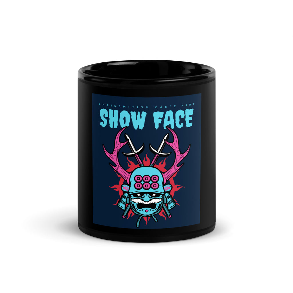 Show Face | Antisemitism Can't Hide | Black Glossy Mug