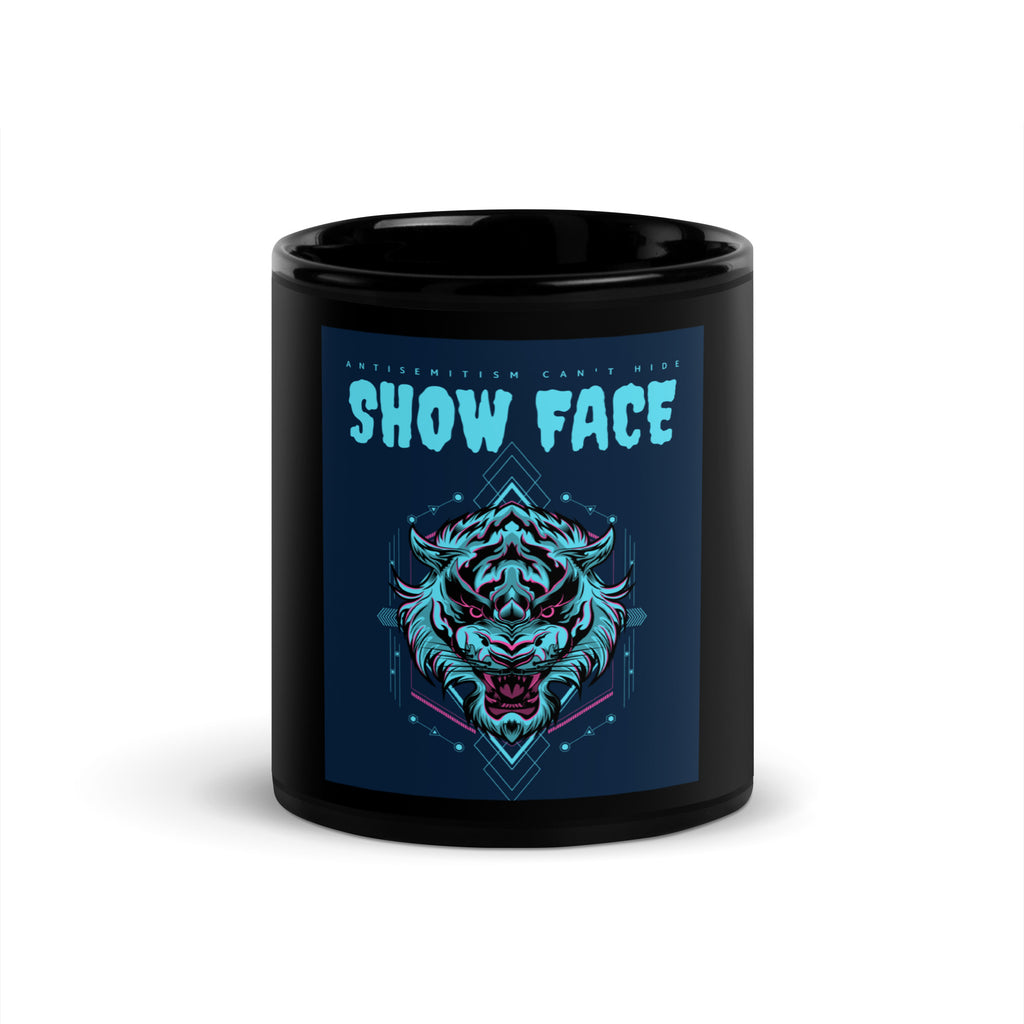 Show Face | Antisemitism Can't Hide | Black Glossy Mug