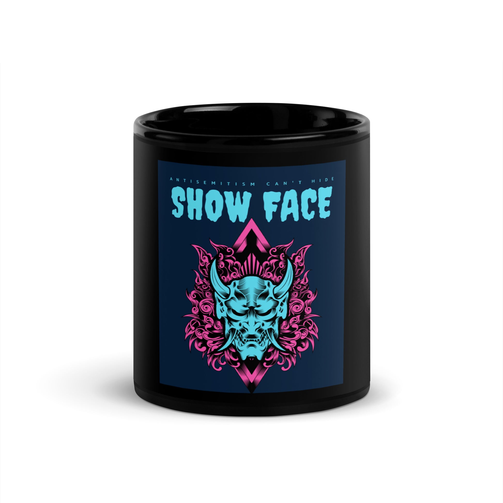Show Face | Antisemitism Can't Hide | Black Glossy Mug