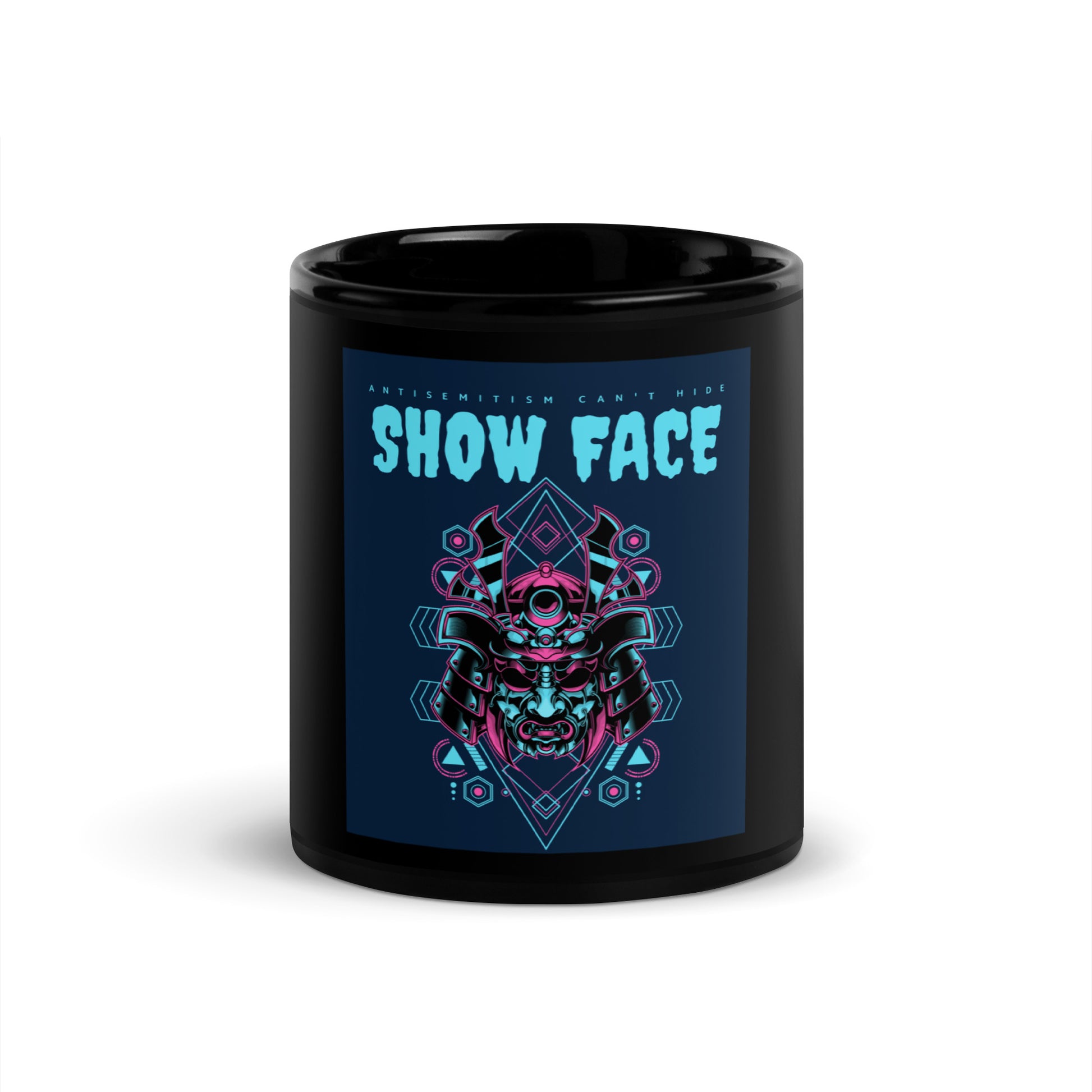 Show Face | Antisemitism Can't Hide | Black Glossy Mug