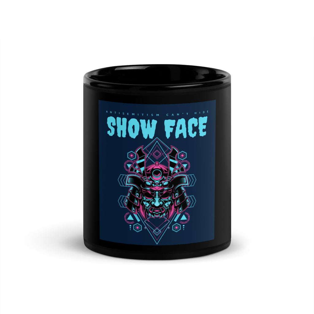 Show Face | Antisemitism Can't Hide | Black Glossy Mug